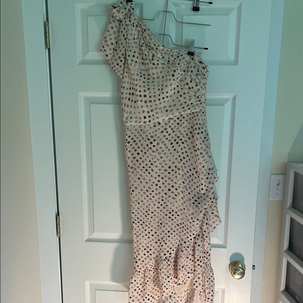 Ulla Johnson Gold Asymmetrical Ruched Sundress